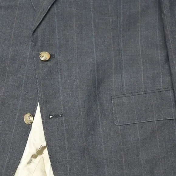 Vtg Raquet Club 42L 34x32‎ Brown Stripe USA Made Mens Sport Jacket Pants Suit